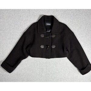 Theilma Women’s Korean Size F Horn Toggle Button Wool Blend Coat Crop One Size